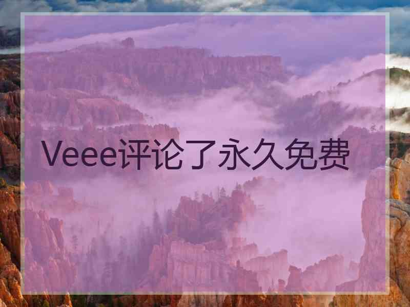 Veee评论了永久免费