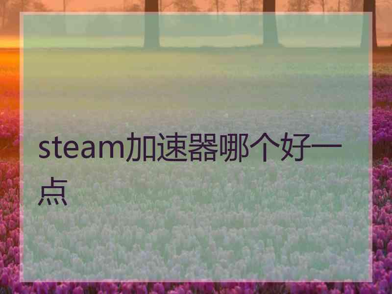 steam加速器哪个好一点