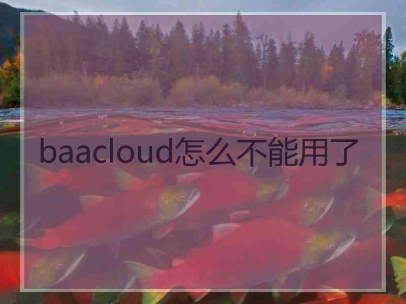 baacloud怎么不能用了