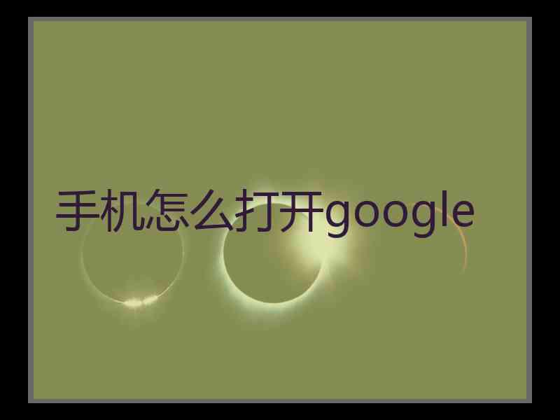 手机怎么打开google