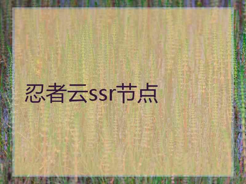 忍者云ssr节点