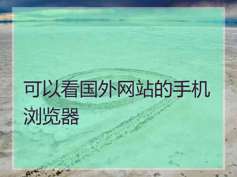 可以看国外网站的手机浏览器