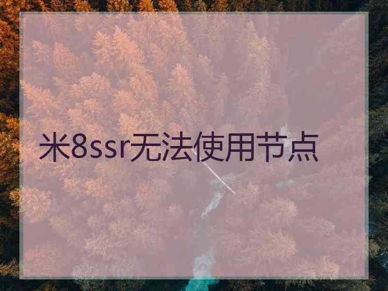 米8ssr无法使用节点