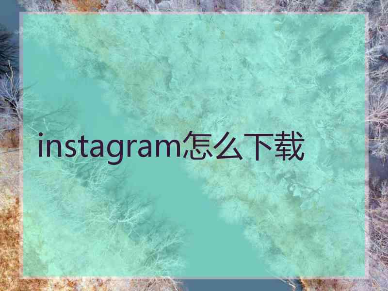 instagram怎么下载