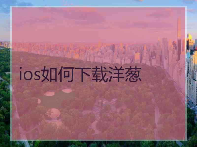 ios如何下载洋葱