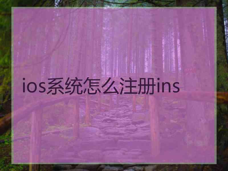 ios系统怎么注册ins